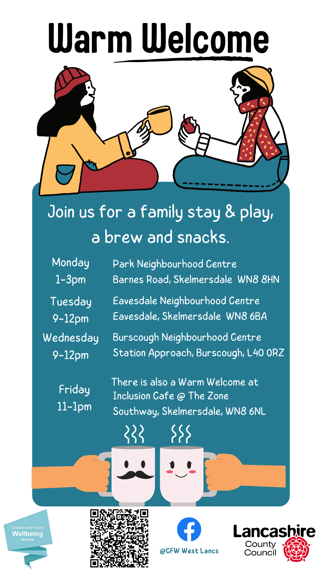 Lancashire Children and Families Wellbeing Service are offering a warm welcome